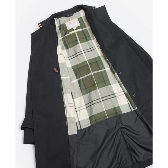 BARBOUR SHORT GRETA SHOWERPROOF TRENCH COAT BLACK - Picture 6 of 11